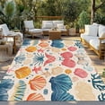 thumbnail image 3 of Fsddascl Coastal Shell Outdoor Rug for Patio/Deck/Porch, Non-Slip Large Area Rug 5 x 8 Ft, Summer Nautical Shell Beach Starfish Sea Indoor Outdoor Rugs Washable Area Rugs, Camping Rug Carpet, 3 of 5