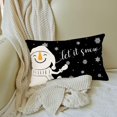 thumbnail image 2 of Let it Snow Snowman Winter Pillow Covers 12x20 Inch Black White Snowflake Merry Christmas Holiday Throw Pillow Case Home Outdoor Decorations Cushion Cover for Sofa Couch, 2 of 6
