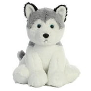 Aurora 11 in. Adorable Miyoni Lying Husky Lifelike Detail Cherished Companionship Stuffed Animal ...