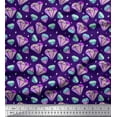 thumbnail image 1 of Soimoi Purple Cotton Poplin Fabric Star & Diamond Geometric Print Sewing Fabric Yard 42 Inch Wide, 1 of 3