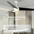 thumbnail image 2 of Warmiplanet 60inch White Ceiling Fan with Lights Remote Control,  DC Motor,6 Speed, Frosted Glass (3 Blades), LED Light, 2 of 8