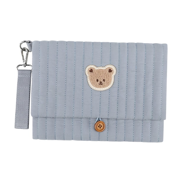 Organizador de pañales plegable, bolsa de tela para bebés, bolsa portátil multifuncional para pañales, para cochecito, para ir de compras, visitar, azul