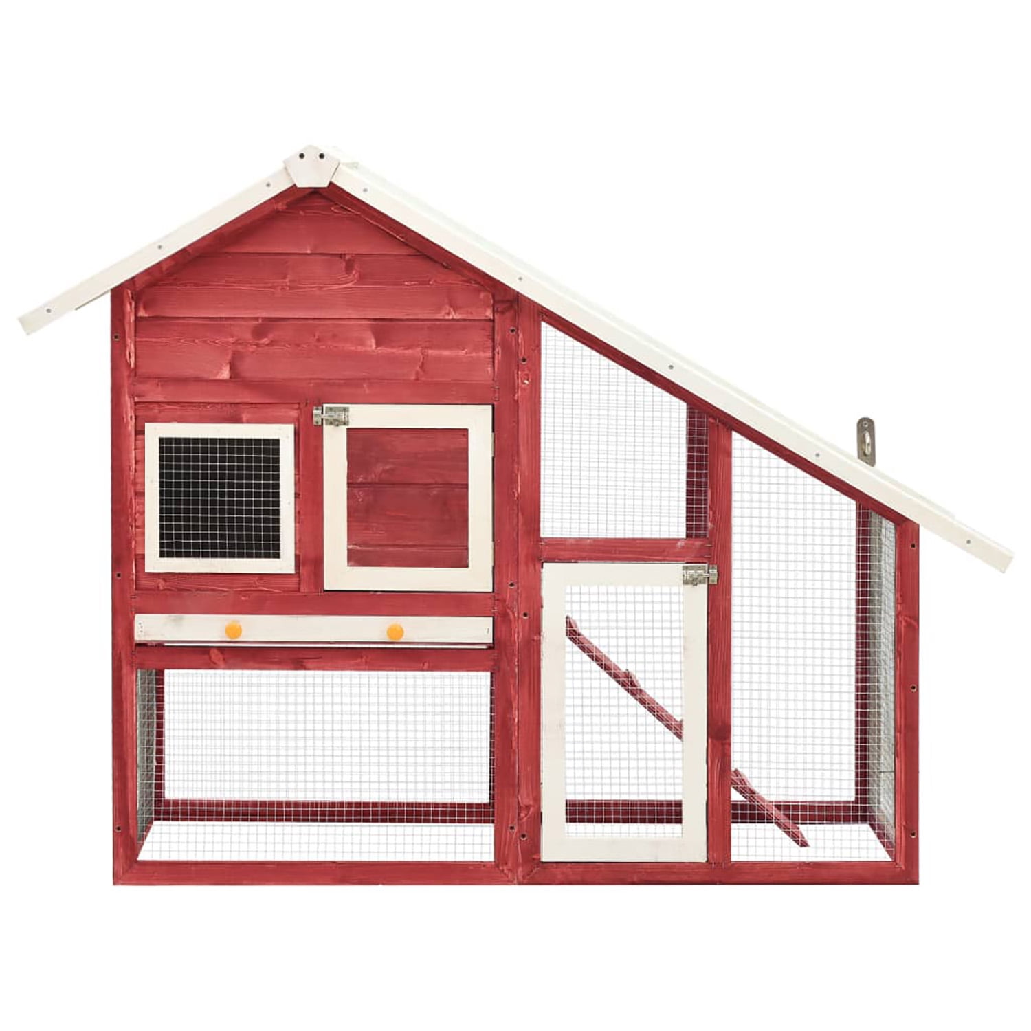 Pefilos 55" Wooden Chicken Coop for Indoor, Rabbit Hutch for Outdoor, Bunny Cage Hen House with Run, Guinea Pig Hutch Removable Tray, Red Pefilos 55" Wooden Chicken Coop for Indoor, Rabbit Hutch for Outdoor, Bunny Cage Hen House with Run, Guinea Pig Hutch Removable Tray, Red