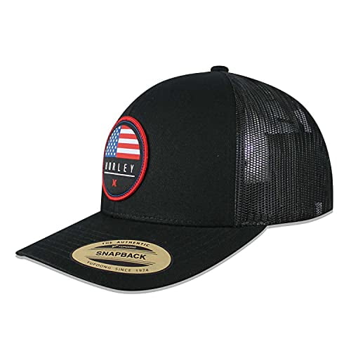 Hurley Men's Stable Destination Circle Patch Mesh-Back Trucker Cap Black One Size