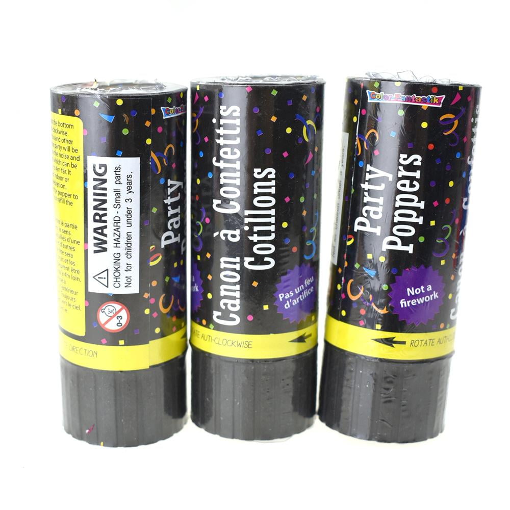 Party Confetti Poppers, 3Count