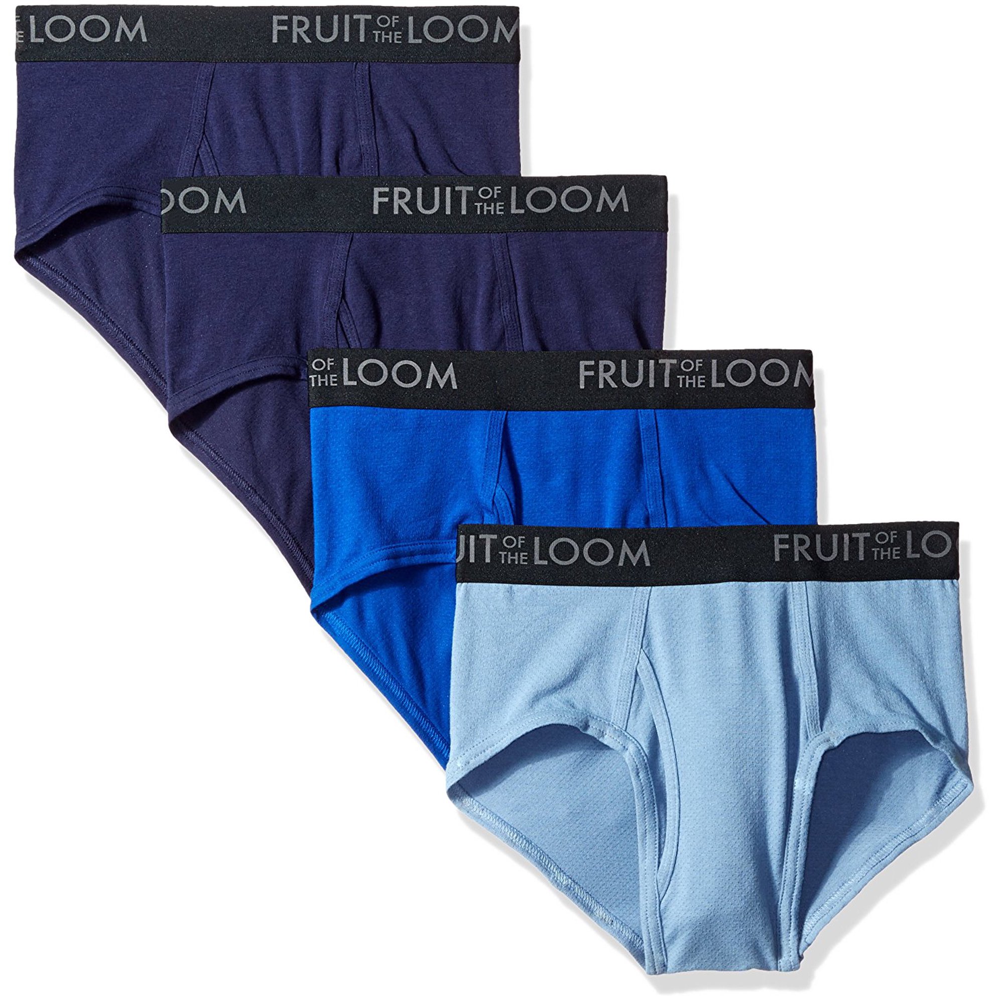 Fruit of the Loom Mens Breathable 4-Pack Briefs, XL, Assorted