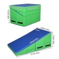 thumbnail image 4 of Matladin Gymnastics Cheese Wedge Incline Mat,  Small Size 32.7"x 23.6"x 13.4" Gym Fitness Training Mat, Blue+Green, 4 of 6