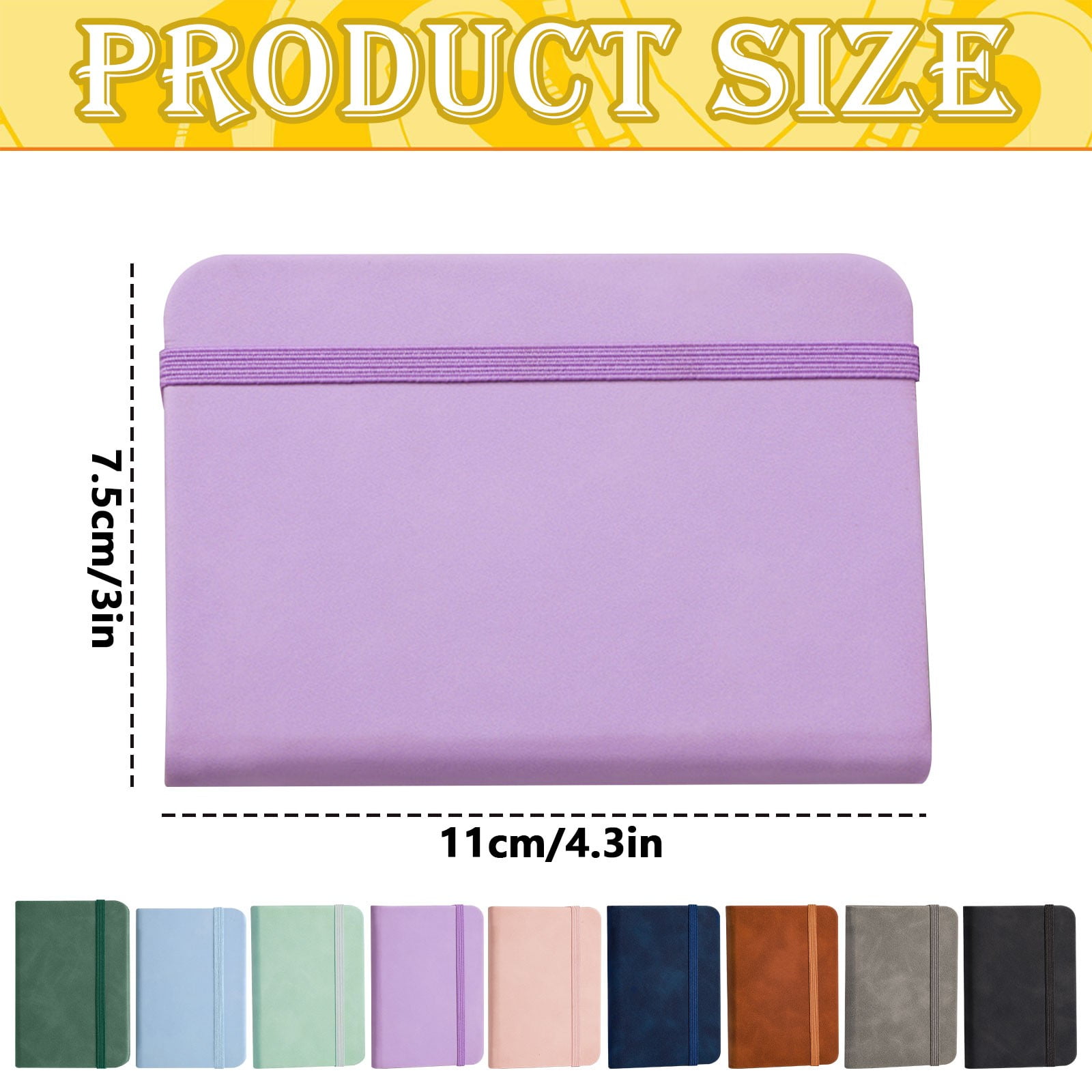 1 Pc Small Pocket Notebook Mini Faux Leather Pocket Notebook Small Notebook Softcover Mini Notepad Tiny Journal Notepad with Elastic Rubber Band for Travel Home Writing Supply 3 x4.3 Pp