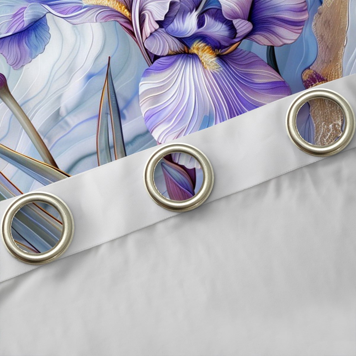 Castle Fairy Purple Iris Black Out Curtains,Watercolor Marble Curtains Pack of 2 (42x63 Each),Gradient Ombre Bedroom Curtains,Super Cozy Floral Room Decor