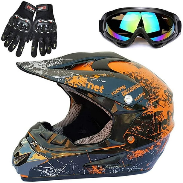 Motocross Helmet with Goggles Gloves Motorcycle Helmet Cross
