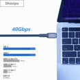 thumbnail image 3 of Cable de alimentación Dhaxipo USB 4 Thunderbolt 4/3 240 W/100 W 0,9 m, 3 of 7