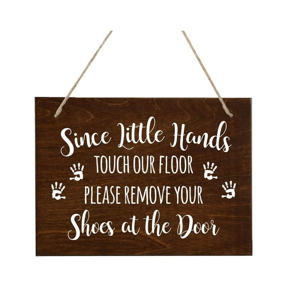 LifeSong Milestones Little Hands Shoe Rope Sign For New Home - Little Hands Prints