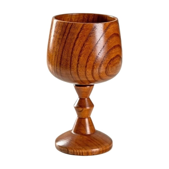 Natural Wooden Wine Goblet, Elegant Handcrafted Red Wine Glass for Home Kitchen, Durable Juice Cocktail Cup for Wedding Parties, Unique Wood Drinking Vessel for Daily Use