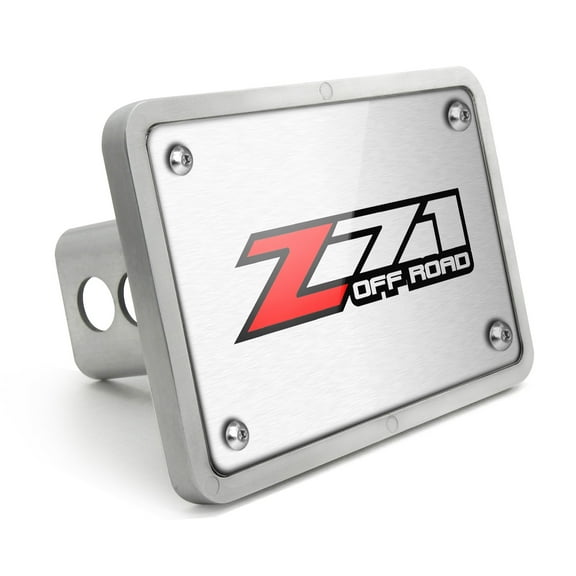 Chevrolet Z71 Off Road UV Graphic Brushed Silver Billet Aluminum 2 inch Tow Hitch Cover