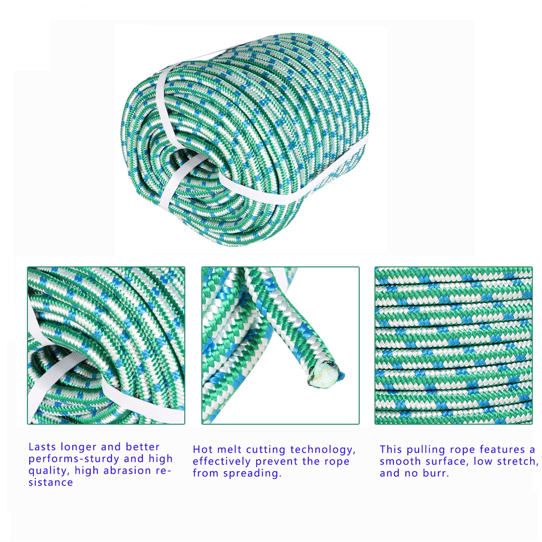 netuera Arborist tree climbing rope 16 strand braided Nylon Core Polyester 1/2" x 150'