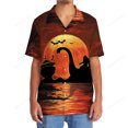 thumbnail image 5 of DIQADILA Bigfoot Lochness Monster Alien Shirt Short-Sleeve Halloween Print Unisex, 5 of 6