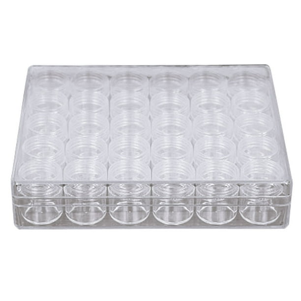 Clear Plastic Bead Storage Cases Set with 30 Storage Jars Diamond