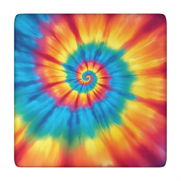 Colorful Tie Dye Mandala Pattern Square Fitted Tablecloth with Elastic Edge,Square Table Cover,Washable Elastic Table Cover for Home Kitchen Party Decor 34"x34"