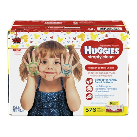 Baby Wipe Warmer - Huggies Simply Clean Baby Wipes, Unscented, 9 packs of 64 (576 ct)