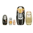 thumbnail image 3 of 5x Wooden Russian Nesting Doll Ornament Stackable for Halloween Office Table, 3 of 7
