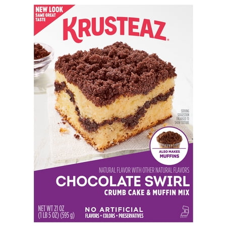 Krusteaz Chocolate Swirl Crumb Cake & Muffin Mix, Made with Cocoa, 21 oz. Box