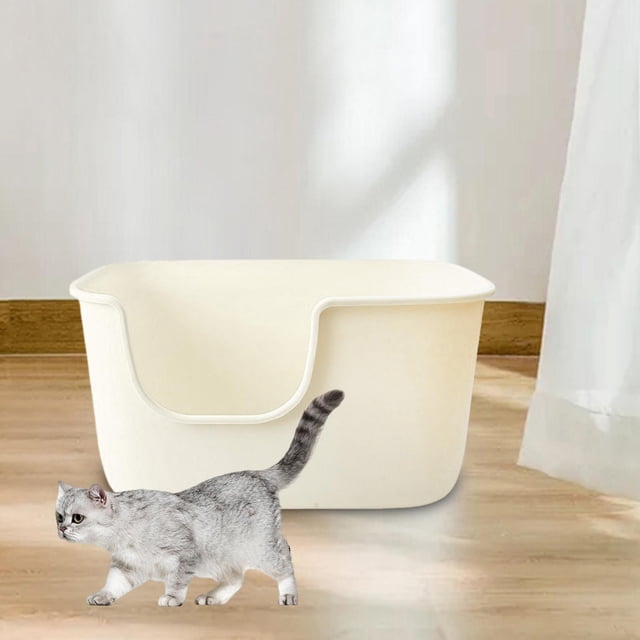 Cajas de arena para gatos de lados altos, lavabo grande para arena para gatos, jaula fácil de limpiar, orinal para gatitos, gatos pequeños y medianos,