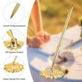 thumbnail image 3 of Bolígrafo de boda Uxcell con soporte, 1 juego de bolígrafo para libro de invitados con soporte redondo hueco y juego de bolígrafo, tono dorado, 3 of 6