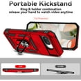 thumbnail image 4 of KOMI Phone Case for Google Pixel 9A Case with HD Screen Protector & Slide Camera Cover & Rotated Ring Kickstand, [Military-Grade] Phone Case for Google Pixel 9A, Red, 4 of 5