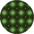 thumbnail image 1 of Ahgly Company Indoor Round Patterned Dark Lime Green Area Rugs, 6' Round, 1 of 6