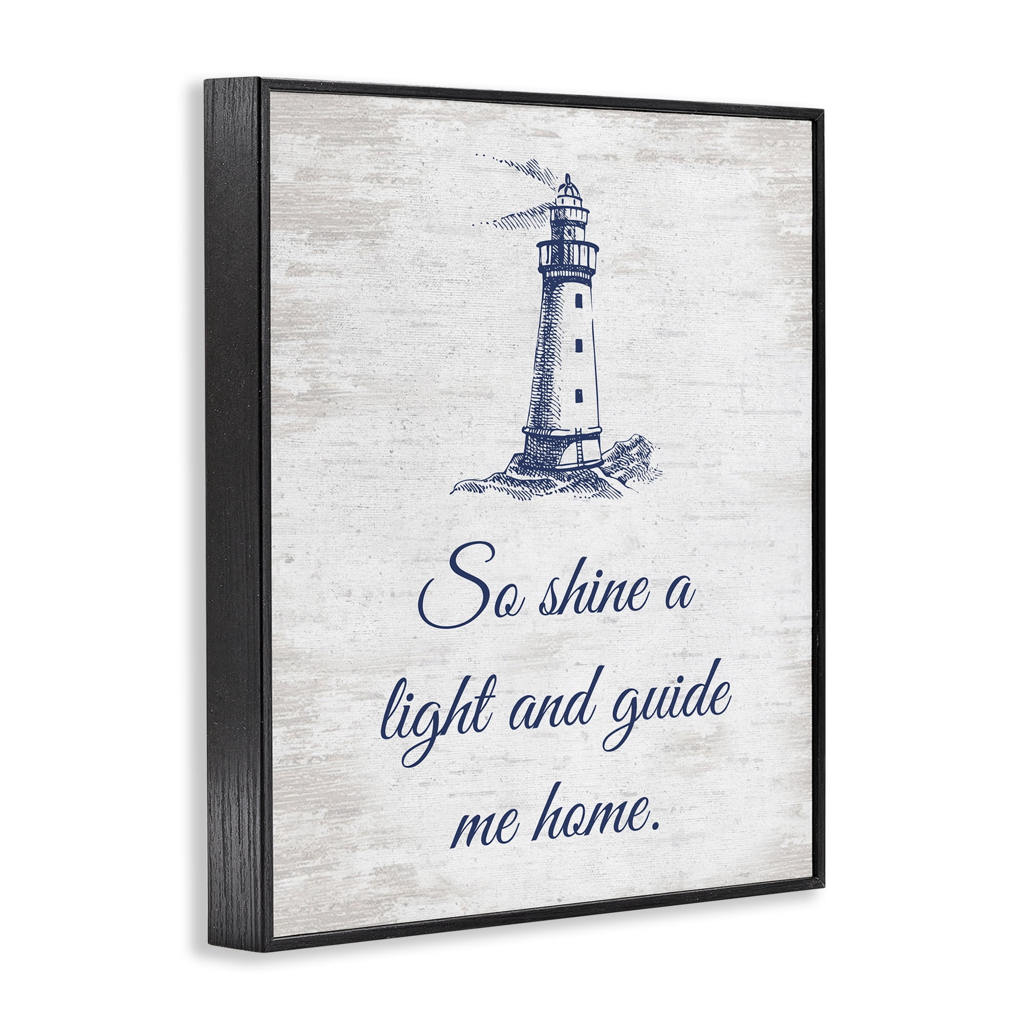 Stupell Industries Guide Me Home Coastal Painting Black Framed Art Print Wall Art, 11 x 14