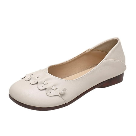 

WANYNG Ladies Fashion Solid Color Leather Lace Breathable Shallow Flat Casual Shoes Extra Wide Men s Shoe Female Slingback Shoes
