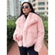 thumbnail image 5 of Abrigo de Piel Sintética para Mujer, Chaqueta de Piel Sintética, Chaqueta de Invierno de Larga con Solapa, Parka Corta Rosa XS, 5 of 8