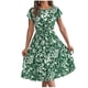 thumbnail image 1 of Vestido Corto de Verano Elegante Estampado Cintura Grande Doblado Plisado, Cuello en V de la Mitad de la Manga para el Uso Diario, de Primavera Y Casual, 1 of 5