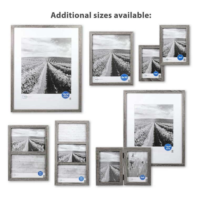 Picture Frame Set, 3 Piece Customizable Gallery Multi Pack, 3-4x10, for Tabletop or Wall Display, Size: 6, Brown