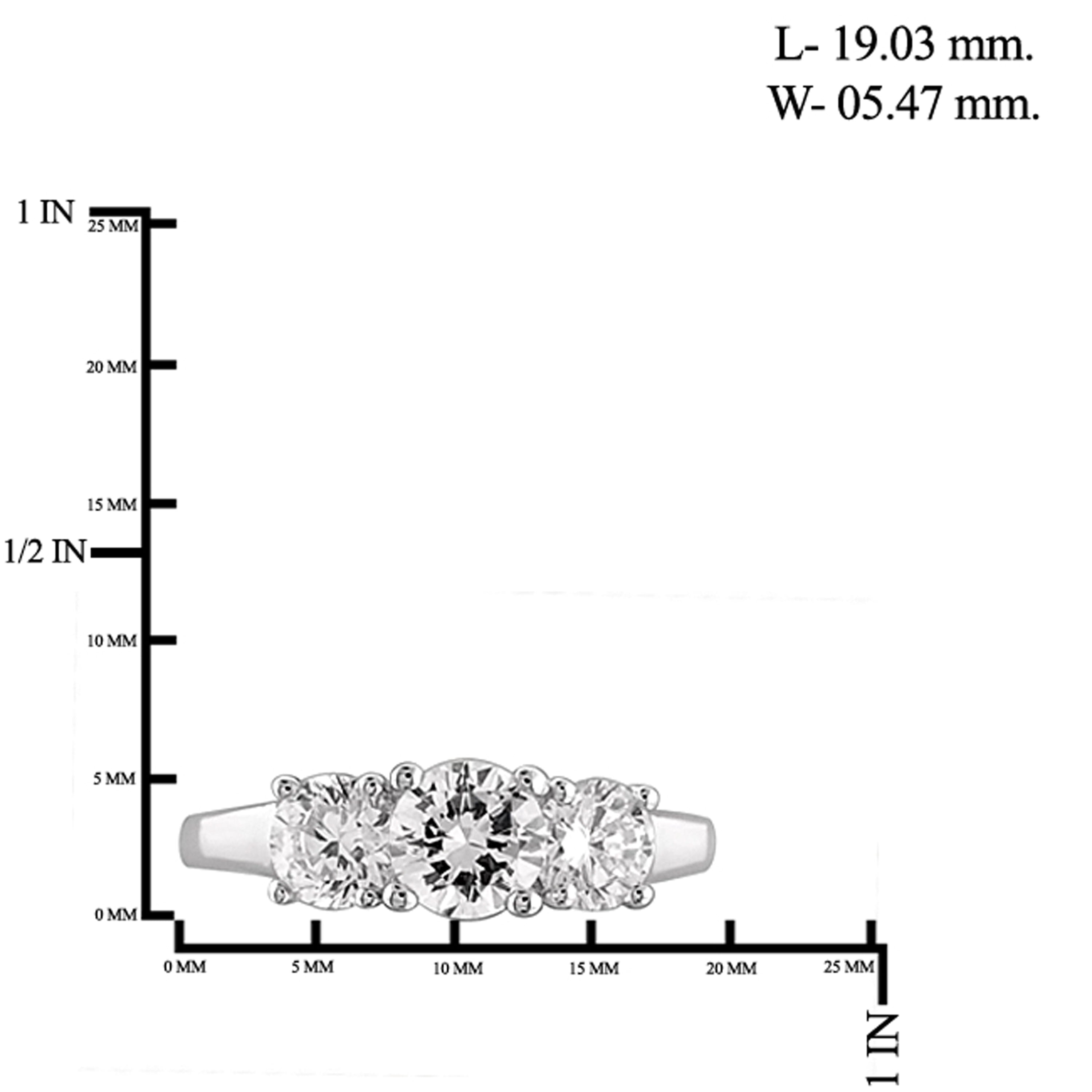 Diamonice 0.925 Sterling Silver 1.75 Carat White Cubic Zirconia Ring for Women | Cubic Zirconias for Everyday Womens Wear