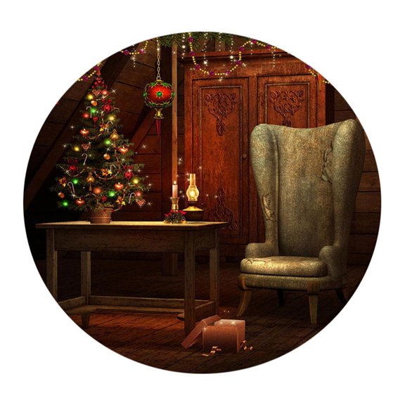 Christmas Round Tablecloth, Table Cover for Kitchen Dinner Table, Decorative