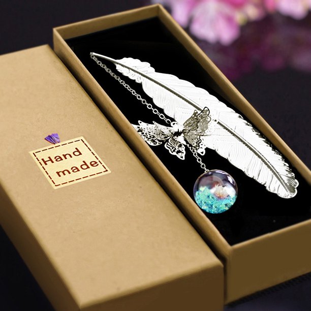 Marcador de plumas de Metal, regalo de cumpleaños, mujeres, maestras y día de la madre, marca de libro de mariposa para lectores bibliotecarios amantes de los libros oso de fresa Hogar