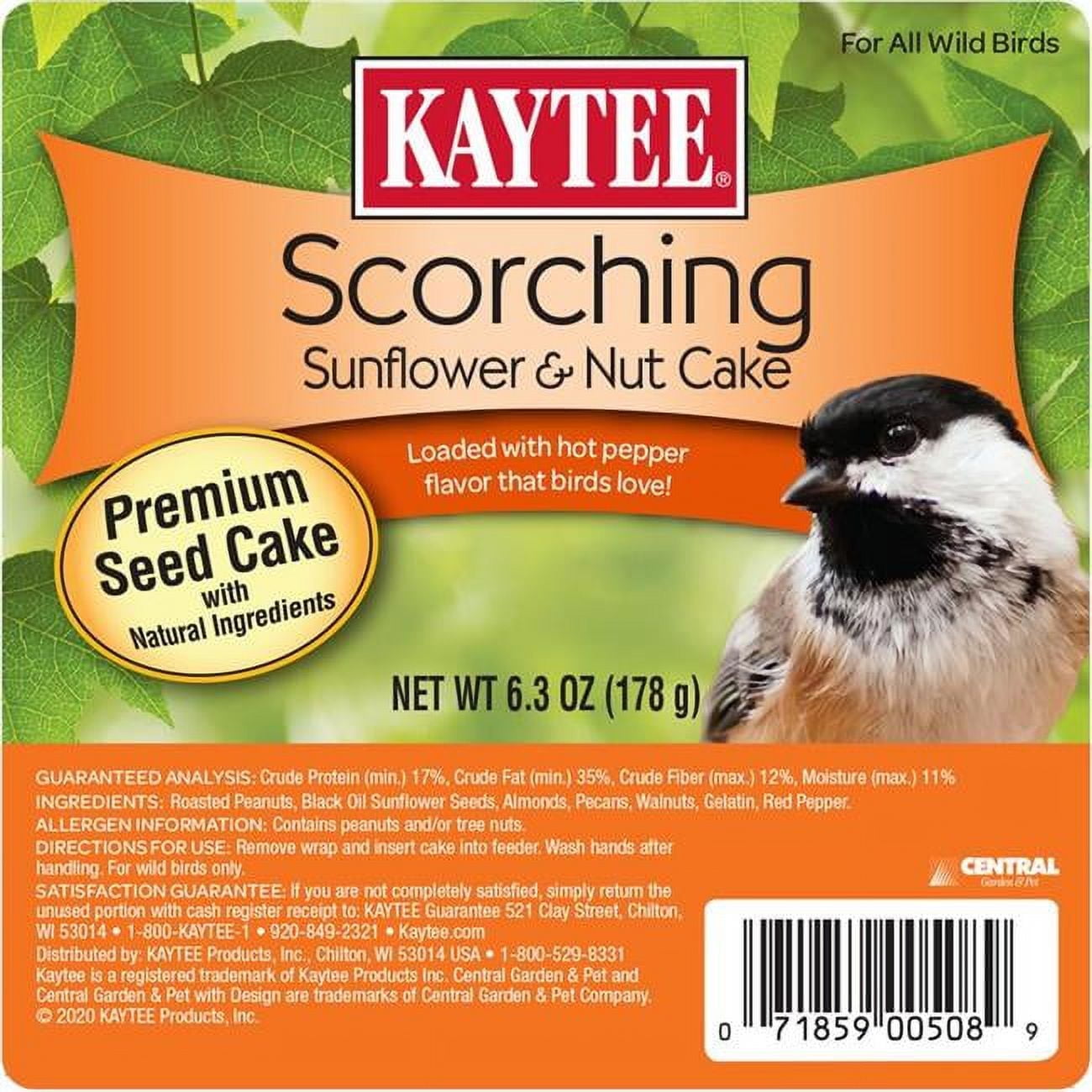 Kaytee Scorching Songbird Wild Bird Seed and Nut Cake Roasted Peanuts 6.3 oz.