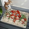 thumbnail image 4 of Grey Snowman Christmas Bathroom Mat 2x3 FT, Non Slip Small Kitchen Mat, Farmhouse Tree Xmas Washable Soft Backed Front Door Throw Rug Non-Shedding Indoor Outdoor Doormat for Entryway Sink, 4 of 9