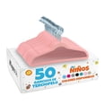 thumbnail image 1 of MAGMALIFE 50 Ganchos de Terciopelo para Ropa Infantil, Gancho Plateado Giratorio de 360 Grados, Adecuado para Todo Tipo de Ropa, Antideslizante, 35 cm de Largo (Rosa Claro), 1 of 8
