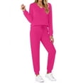 thumbnail image 3 of Fantaslook Two Piece Sets for Women Fall Outfits Fashion Lounge Sets V Neck Tops and Jogger Pants Tracksuit Vacation Travel Outfits, 3 of 9