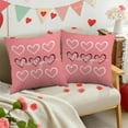 thumbnail image 4 of Tuvgenk 18x18 Inch Heart Shaped Pattern Pillow Cover Valentines Day Linen Cushion Case with Zipper Closure Home Decor, 4 of 6