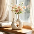 thumbnail image 4 of TTJ Heart-Shaped Ceramic Vase Modern Decorative Tabletop Planter Romantic Centerpiece With Gloss Finish Unique Heart Design For Living Room Bedroom Wedding Anniversary Gift Decor, 4 of 6