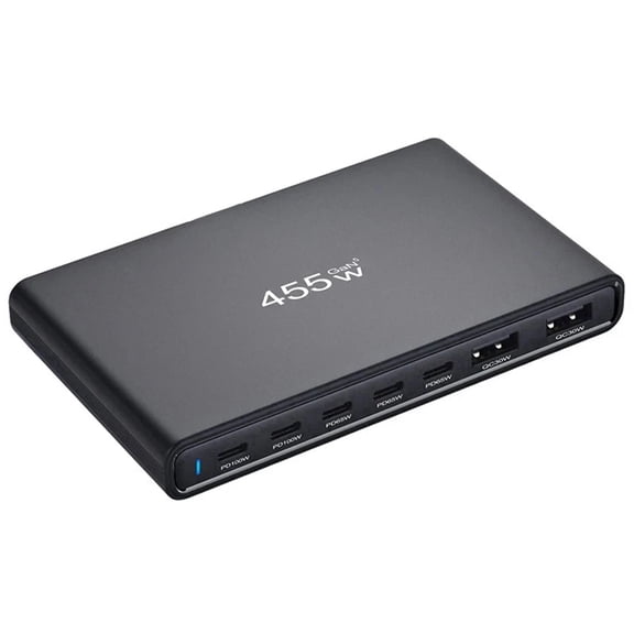 Famous Tech Shop 455W GaN USB-C Charging Station, 7 Port