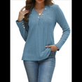 thumbnail image 2 of Camisas Elegantes de Textura para Mujer, de Algodón Básico con Rayas en las Axilas - Sudadera con Capucha Azul L, 2 of 9