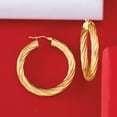 thumbnail image 4 of Ross-Simons Italian 14kt Yellow Gold Twisted Hoop Earrings, Women's, Adult, 4 of 5