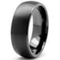 thumbnail image 2 of 8MM Men's Dome Black Tungsten Ring Wedding Band Jewelry, 2 of 3