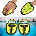 thumbnail image 3 of WHALE Swimming Diving Hand Fins Paddles Webbed Training Fin Scuba Equipment (Yellow L), 3 of 14