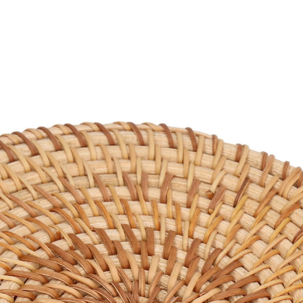 Mantel individual tejido a mano, mantel individual redondo tejido, mantel individual con aislamiento térmico natural, mantel redondo con trenza, diseño aerodinámico