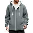 thumbnail image 2 of Men's Hoodie Thick Fleece Warm Lined Full Zip Sweatshirt Long Sleeved Jacket for Men, 2 of 8